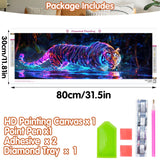 SKRYUIE 5D Large Diamond Painting Kits Tiger - DIY Diamond Art Kits for Adults Animal, Full Round Drill - Crystal Embroidery Cross Stitch - Craft for Wall & Office Decor - 12x30 inch / 30x80 cm C17 SKRYUIE