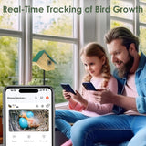 Birdkiss Smart Bird Houses for Outside Solar Powered, 1080P HD Live View Birdhouse with Camera, Perfect Viewing Bird Nesting and Hatching, Ideal Outdoors Bird House for Blue Bird and Cardinal (Green) Birdkiss