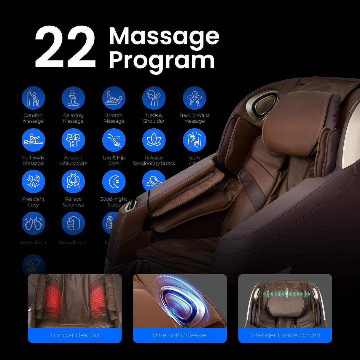 Titan Quantum Massage Chair | Brown | Full Body & Zero Gravity Features | Customizable Massage Programs Osaki