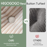 HIGOGOGO Papasan Chair Cushion with Corduroy Cover (Without Chair), 48 x 48 Inch Supportive Cushion, Overstuffed Chair Cushion,Beige HIGOGOGO