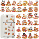 Xuhal 30 Pcs Thanksgiving Diamond Painting Magnets Fall Diamond Art Magnets Kits for Adults Pumpkin Animals Refrigerator Magnetic Sticker 5D Rhinestone Maple Leaf Fridge Sticker for DIY Crafts Gifts Xuhal