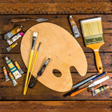 Dxlam Palette Wooden Paint Palette, 2PCS Painting Palette Paint Tray Palettes for Acrylic Watercolor Oil Paint DIY Art Craft Painting Dxlam