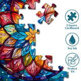 Stained Glass Puzzle Mandala Puzzle for Adults 1000 Pieces, Colorful Mandala Flower Puzzle Art, Impossible Hard Difficult Challenging Jigsaw Puzzles for Adults PICKFORU