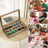 SRIWATANA Sunglasses Organizer Box, 6 Slot Eyeglasses Display Case Storage for Women Men, Gifts for Loved One, Carbonized Black SRIWATANA