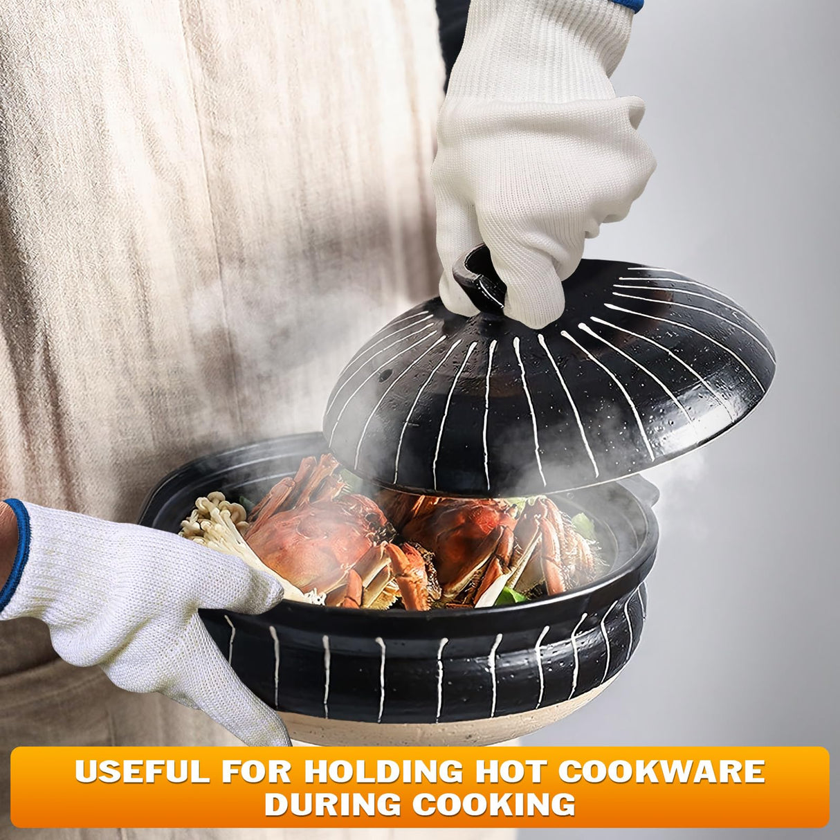 Heat Resistant Gloves for Grilling - Oven Gloves with Fingers 932°F BBQ Gloves Heat Resistant Heat Gloves for Cooking Oven Mitts with Fingers - Grill Gloves Heat Proof for Men Heat Proof Gloves bogo Brands
