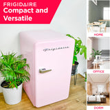 FRIGIDAIRE EFR372-PINK 3.2 Cu Ft Pink Retro Compact Rounded Corner Premium Mini Fridge Frigidaire