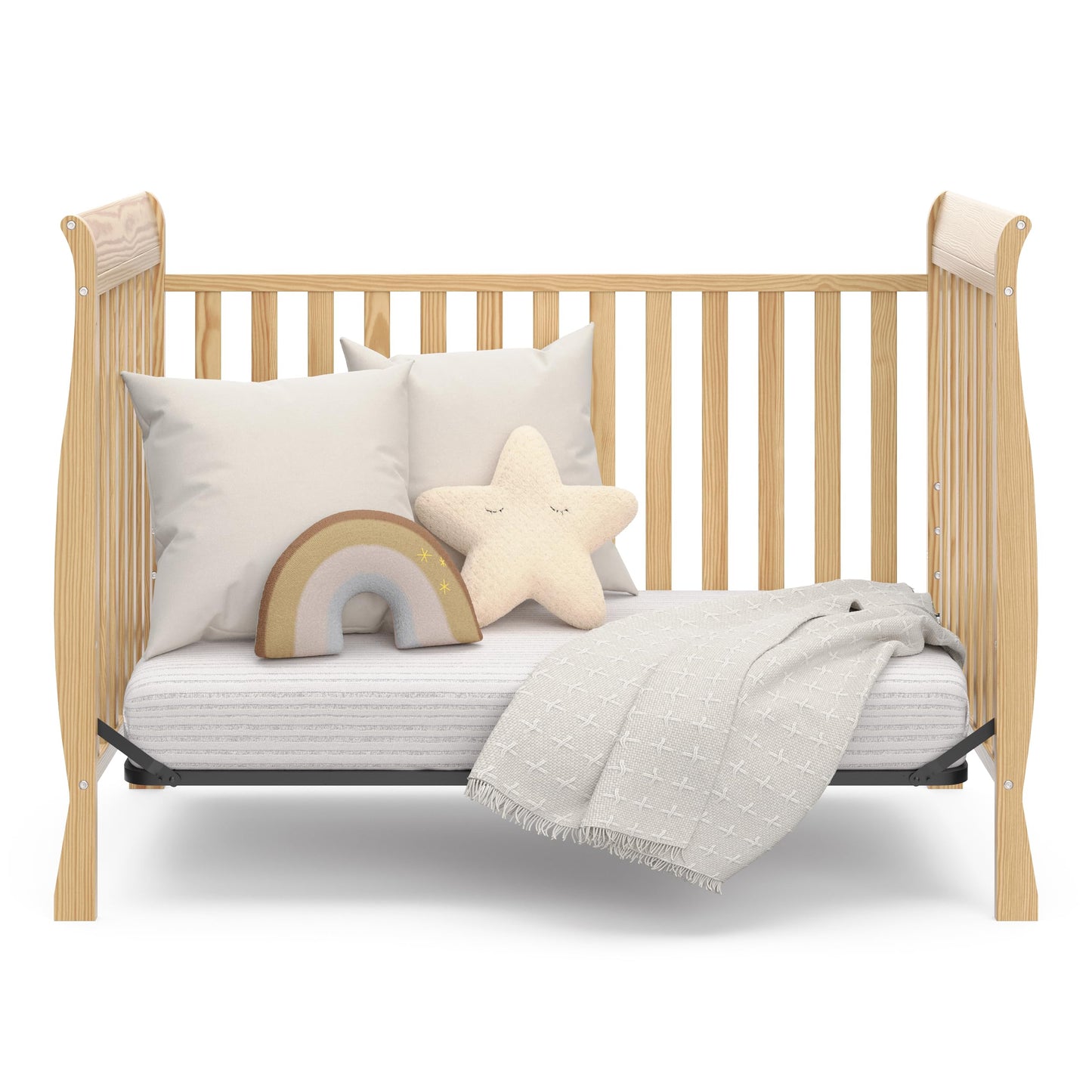 Storkcraft Convertible Crib - GREENGUARD Gold, Converts to Toddler Bed & Daybed, Fits Standard Mattress, Sleigh Design - WoodArtSupply