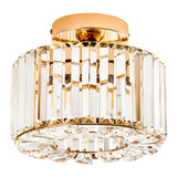 VONLUCE Crystal Ceiling Light Fixture, Semi Flush Mount Ceiling Light Modern Crystal Hallway Light, Gold Flush Mount Chandelier for Entryway Kitchen Bedroom Living Room Entryway VONLUCE