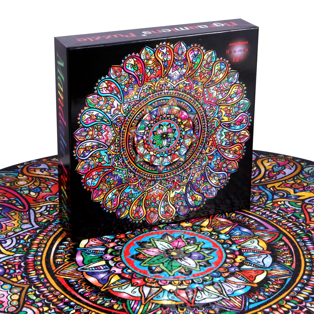 Bgraamiens Puzzle-Mandala Petals-1000 Pieces Round Puzzle Color Challenge Jigsaw Puzzles for Adults and Kids(Mandala Petals) Bgraamiens