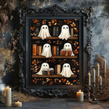 stnckic Halloween Paint by Number kit for Adults, Ghosts Adults' Paint-by-Number Kits on Canvas Bookshelf Easy Acrylic Oil Painting by Number for Adults for Home Decor Gift 16x20 Inch stnckic