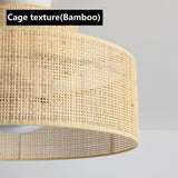 22” Bamboo DC Dimmable Ceiling Fan with Light and Remote Control,Boho Wooden Wicker Cage Rattan Bohemian Tropical Caged Wood Fandelier for Kitchen Indoor Bedroom Eamonex