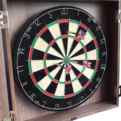 Hathaway Winchester Dartboard & Cabinet Set, Driftwood - WoodArtSupply