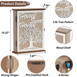 QILICHZ Key Holder Wall Mount,Decorative Key Holder for Wall, Wood Key Box,Wooden Wall Key Holder,Wood Key Rack,Farmhouse Key Rack Wall Mount,6 Hooks for Entryway Doorway Hallway,White QILICHZ