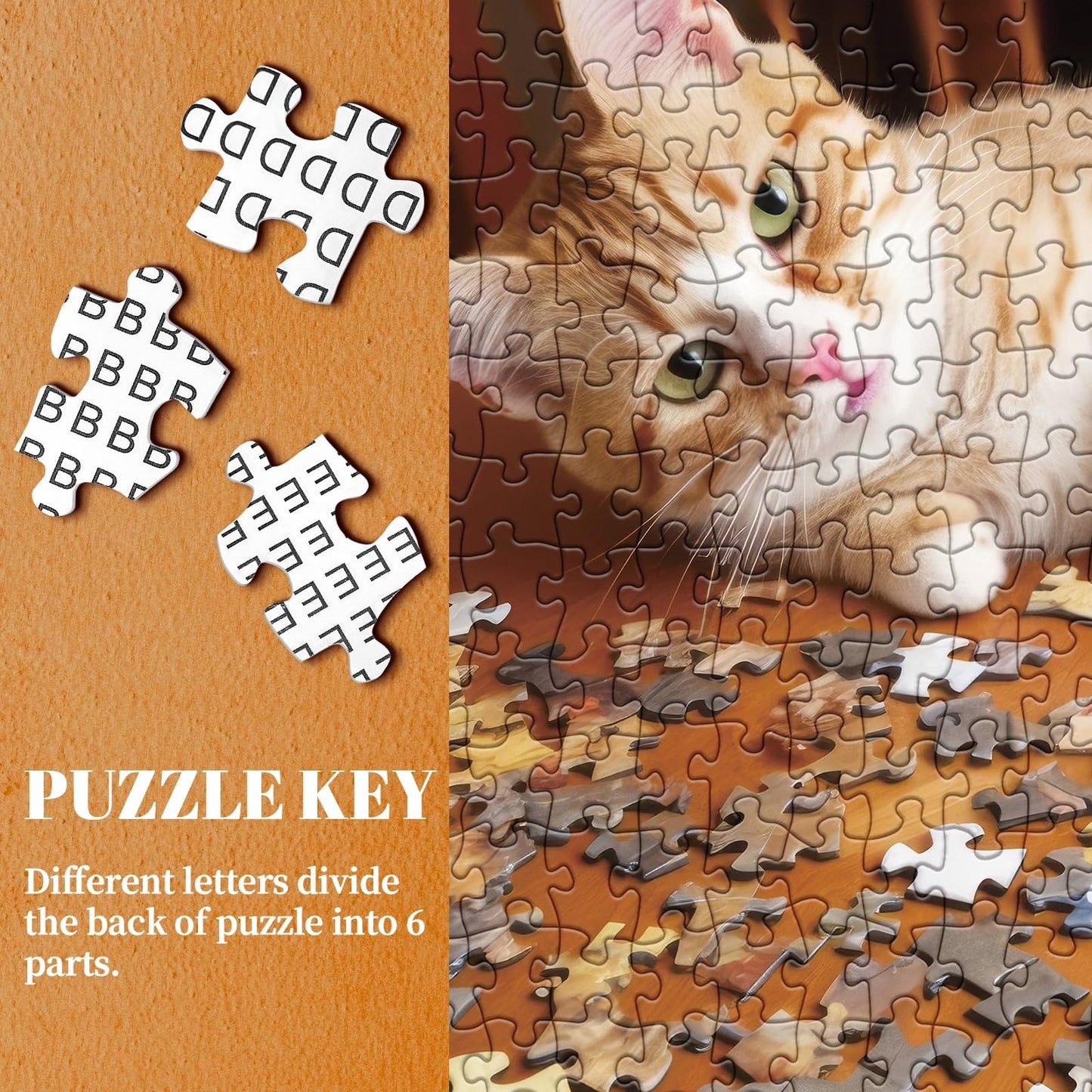 Cat Puzzles for Adults 1000 Piece, Kitten Kitty Funny Jigsaw Puzzle, Puzzle on Puzzles Difficult Jigsaw Puzzle for Cat Lovers - When Fluffy Strikes