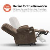 MCombo Power Lift Recliner Chair for Elderly, Lift Chair with Heat and Massage, USB &Type C Ports, Cup Holders, Fabric 7095 (Medium, Mocha) MCombo