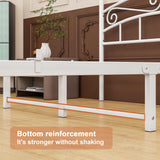 ARFARLY Full Size Bed Frame Four-Poster Metal Canopy Bed Frame Full with Headboard and Footboard Sturdy Slatted Structure No Box Spring Needed White ARFARLY