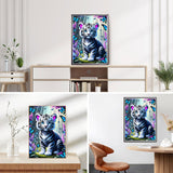 DPHERO Cute Tiger Diamond Painting Kits for Beginners Adults,5D DIY Rose Flowers Diamond Art Kits,Round Full Drill Butterfly Painting Art,DIY Paint by Numbers for Home Wall Decor 12x16 inch DPHERO