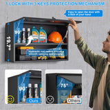 Polup Garage Wall Storage Cabinets with Up-Flip Door, Open Shelf Metal Tool Cabinet, Wall-Mounted Locking Cabinet, 20”H One Door Utility Upper Cabinet for Garage Basement Workshop-Assembly Required Polup