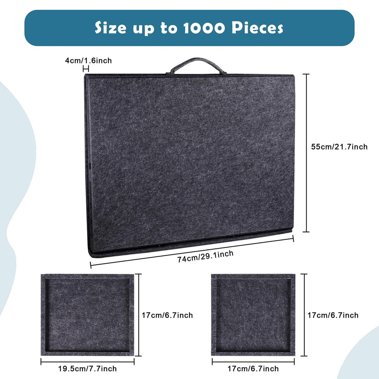 Pllieay 1000 Pieces Jigsaw Puzzle Board with 6 Drawers and Cover, 30"x22" Felt Jigsaw Puzzle Table for Adults, Portable Puzzle Organizer & Storage System, Puzzle Accessories Birthday Gift Pllieay