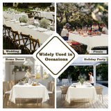 Alsoo Table Cloth Rectangle Table Heavy Duty Cotton Linen Texture Tablecloth Farmhouse Waterproof Wrinkle Free Table Cover with Ivory Tassel for Kitchen Dining Holiday Party, Ivory, 55" x 75" Alsoo