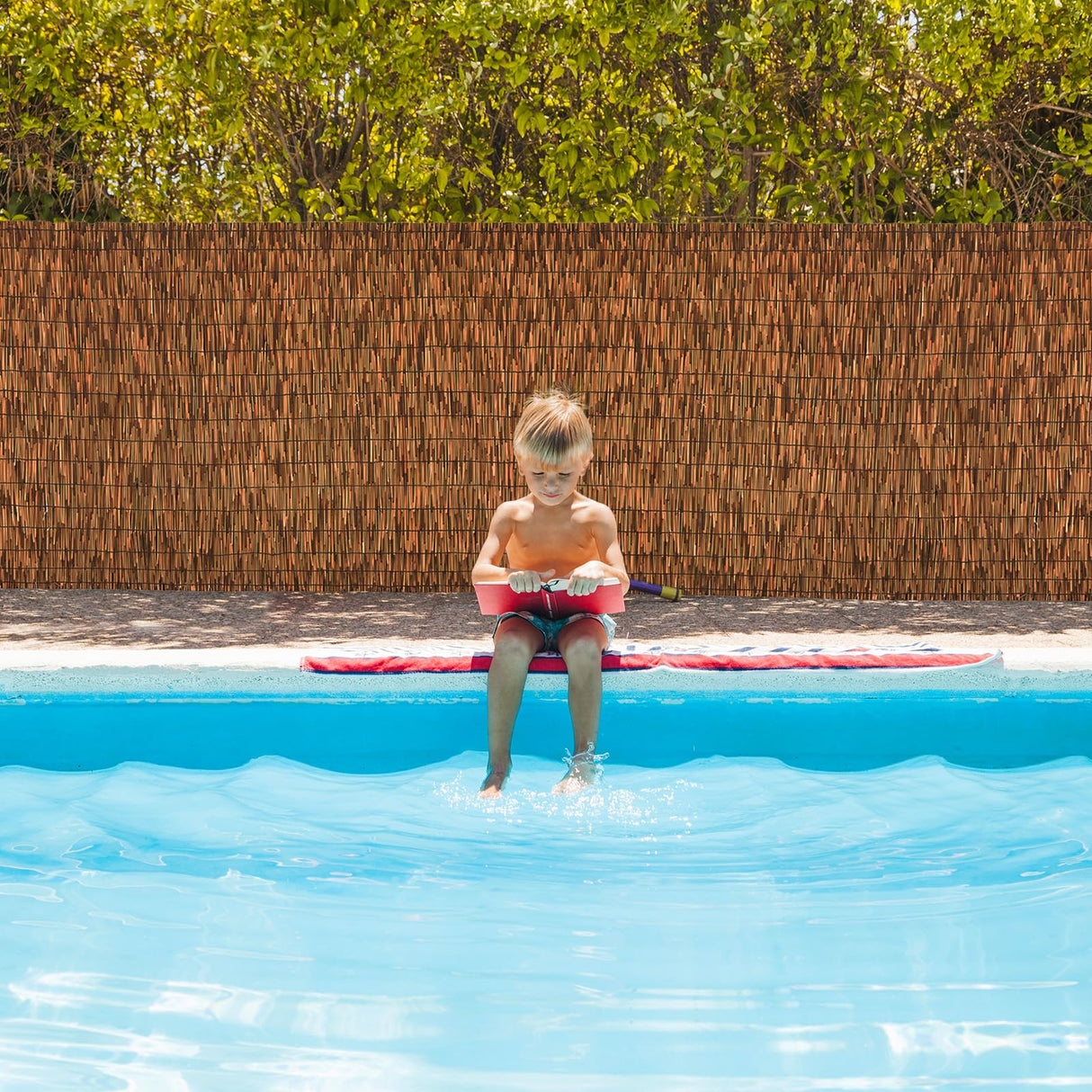 SHYDZYYC Brown 6FT X 16.4FT Reed Fencing Roll, Balcony Privacy Reed Shade Bamboo Fencing Garden Fence Border, Wind Block Sunshade Fence Screen for Outdoor Yard Patio Flower Bed Edge SHYDZYYC