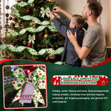 Hanaive 20 Yards Christmas Polka Dot Ribbon Xmas Wired Ribbon Christmas Tree Ribbons Decoration Green Red Polka Dot Printed Christmas Ribbons DIY Decorative for Wreaths Gifts Wrapping (1.5 Inch) Hanaive