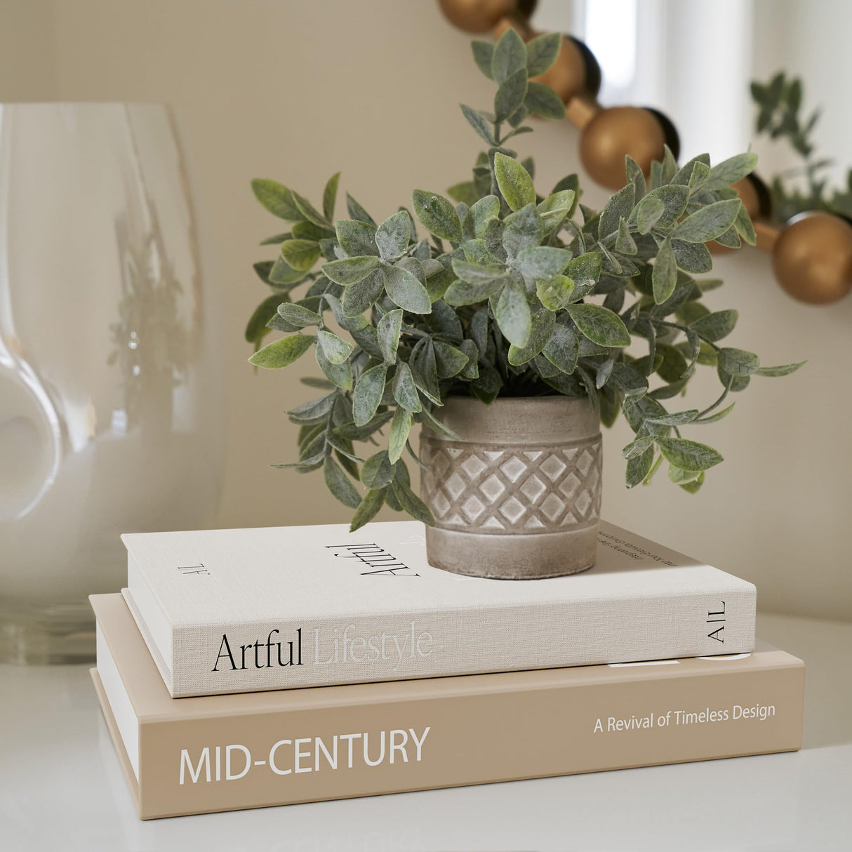 Aesthetic Decorative Books - Set of 2 Stylish Boxes Enhance Your Coffee Table, Bookshelf or Mantel Decor - Beautiful Fake/Faux Books for Modern Home Decoration, Photo Storage and as a Keepsake Box ZICOTO