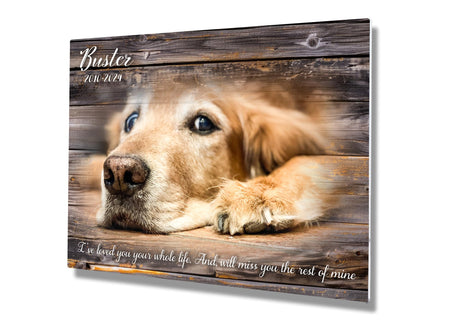 MUNDAZE Custom Pet Portrait Memorial Photo – Personalized Dog or Cat Loss Gift – Glossy Metal Print with Your Pet’s Photo – Sympathy Keepsake – Made and Shipped in USA MUNDAZE