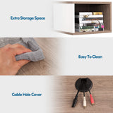 FITUEYES White Floating TV Stand Shelf, Wall Mounted Entertainment Center Media Console Wood Wall Storage Cabinet Under TV, White&Oak FITUEYES