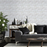 COMSTICKC 3D White Wood Wall Panels, Faux Wood Peel and Stick Shiplap Wall Panels,10 Pcs of 12"X12", Thin PVC White Wood Adhesive Fake Wood Backsplash,Paintable Decorative Tiles COMSTICKC