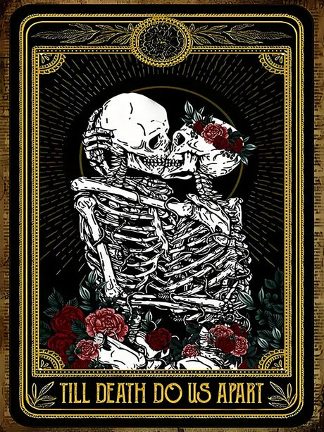 CHWGLFGG 5D Diamond Art Kits for Adults Beginners, Tarot Card Skull Kissing Diamond Painting Kits, DIY Full Round Drill Paint by Diamonds Dot Gem Art for Adults, Home Wall Decor 12x 16 Inch CHWGLFGG