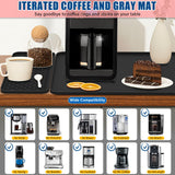 2024 New Silicone Coffee Mat with Convex Edge,24''x16''Coffee Bar Mat Easy to Clean, Coffee Bar Accessories Fits Under Coffee Makers, Coffee Pots,ice Makers and kitchen Countertops or Dish Racks beenxmyy