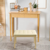ZHRUNS Duet Piano Bench Wooden Keyboard Bench with Storage, Wooden Piano Keyboard Bench Long, Piano Stool Beige ZHRUNS