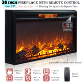 OKD Fireplace TV Stand for 80 Inch TV, 33" Tall Highboy Farmhouse Entertainment Center w/ 36'' Electric Fireplace, Rustic Media Console w/Sliding Barn Door for Living Room, Dark Rustic Oak OKD