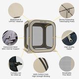 EAST OAK Screen House Tent Pop-Up, Portable Screen Room Canopy Instant Screen Tent 6 x 6 FT with Carry Bag for Patio, Backyard, Deck & Outdoor Activities, Beige EAST OAK