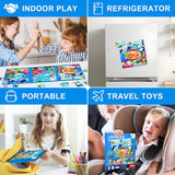 Magnetic Puzzles for Kids Ages 3-5, 3 in 1 Ocean World Toddlers Magnet Jigsaw Puzzle Book, Kids Travel Puzzles Toys, Preschool Learning Toy for Kids 3-8 Year (Ocean World) EREBADI