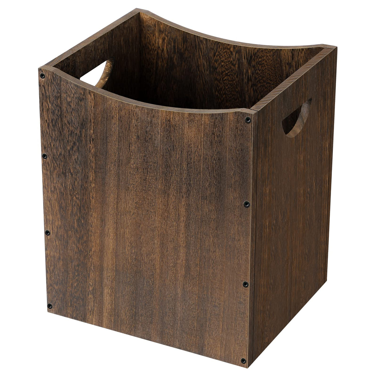 Wood Trash Can 5.3 Gallon Office Wastebasket Farmhouse Rectangular Garbage Can with Built-in Handles Small Trash Can for Bedroom Office Kitchen Bathroom Under Desk Large Storage Vrisa