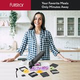 Fullstar Vegetable Chopper, Cheese Slicer, Food Chopper, Veggie Chopper, Onion Chopper, Vegetable Chopper with Container, Mandoline Slicer & Cheese Grater (6 in 1 - White) fullstar