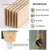 Carpenter Bee Trap for Outside - Green Pentroof Shed Style Nature Hanging Wood Carpenter Bee Traps Outdoor - Best Bee Trap - Insect Traps with Removable Vault (1 Pack) Best Bee Trap