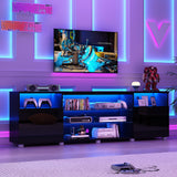 Vinctik 6&Fox Modern LED 80.7 inch TV Stand for 80/85/90 inch TV,High Glossy TV Entertainment Center with Storage Drawer,TV Stands for Living Room,APP RGB Light,Smart Modern TV Cabinet Vinctik 6&Fox