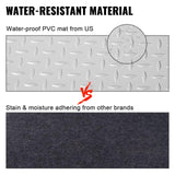 Happybuy Garage Floor Mat 4.9x19ft Vinyl Garage Flooring Roll Anti-Slide Diamond Texture Silver Garage Mats for Under Car 93 sqft Covering Space DIY PVC Garage Floor Mat for Gyms Boats Car Trailer Happybuy
