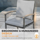 HAPPATIO 5-Piece Patio Outdoor Dining Set - All Aluminum Outdoor Patio Table and Chairs Set for 4 Includes 1 Square Dining Table and 4 Dining Chairs, Patio Outdoor Dining Set for Lawn or Garden HAPPATIO