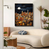 PRASIO Paint by Numbers Kit for Adults Beginner, Moonlight House Adult Paint by Number Kits, DIY Acrylic Paint by Numbers Kit for Adults Canvas for Home Decor Gift 16x20 Inch PRASIO