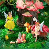 Soaoo Fairy House Garden Figurines Kit Spring Garden Decor Easter Basket Decoration Spring Decoration Outdoor Wildflower Butterfly Fairy Mushroom Party Supplies Micro Landscape Ornaments Soaoo