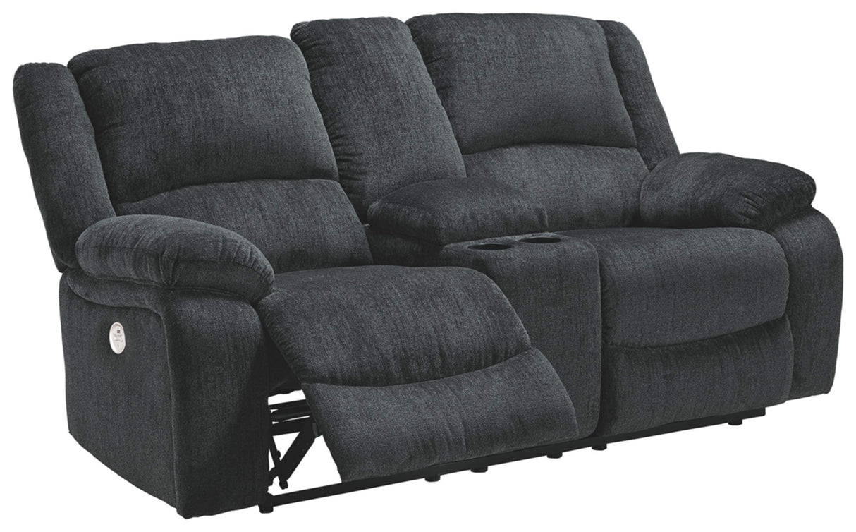 Signature Design by Ashley Draycoll Power Double Reclining Loveseat with Storage Console & USB Plug, Dark Gray Signature Design by Ashley