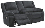 Signature Design by Ashley Draycoll Power Double Reclining Loveseat with Storage Console & USB Plug, Dark Gray Signature Design by Ashley