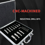 Annular Cutter Set 13 Pcs by S&F STEAD & FAST, Cutting Depth 1" Cutting Diameter 7/16" to 1-1/16" Inch, Mag Drill Bits Kit for Magnetic Drill Press, with 2 Pilot Pins S&F STEAD & FAST