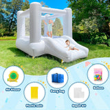 iLink-outer White Bounce House for Kids 2-8 Indoor Outdoor Toddlers Oxford Bouncy Castle with Slide & Blower,103 x 71 x 90 inch Birthday Party Gifts for Halloween Christmas iLink-outer