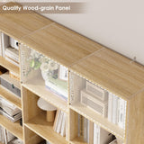 FACBOTALL Triple Wide Bookshelf, 6 Tier Large Bookshelf, Bookcase with 17 Open Display Shelves, 74'' Tall Bookcases and Bookshelves for Living Room, Home Office, Library, Light Oak FACBOTALL