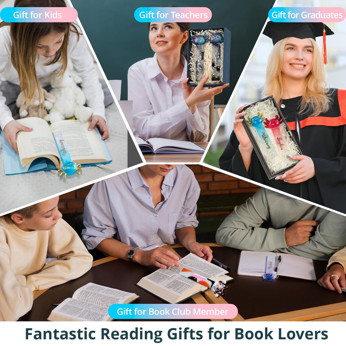 LET’S Resin Bookmark Resin Molds Silicone, Cute 3D Animal Bookmark Silicone Molds for Epoxy Resina with Paperclip Pattern 3mm Thin,Small Bookmarks Molds for UV Resin Crafts,Gifts for Book Lovers LET'S RESIN